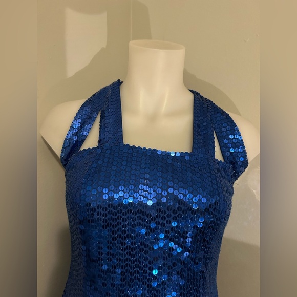royal blue sequined sz 6 women’s short cocktail dress, party, gala - Picture 3 of 11